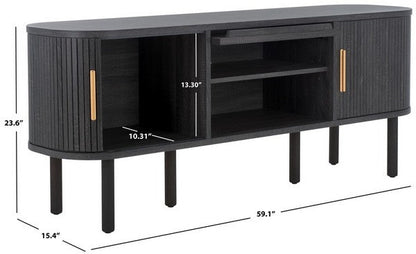 Cascia 59 in. Media Stand - Distressed Black