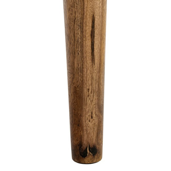 Polegge Cotton and Mango Wood Ottoman