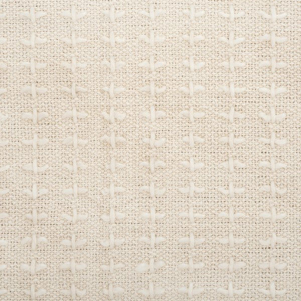 Polegge Cotton and Mango Wood Ottoman