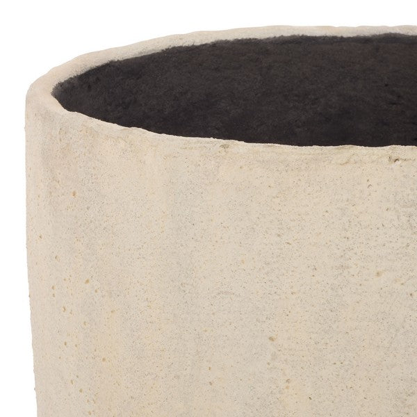 Lauro Cement Bamboo Outdoor Planter Pot - Beige