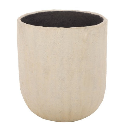 Lauro Cement Bamboo Outdoor Planter Pot - Beige