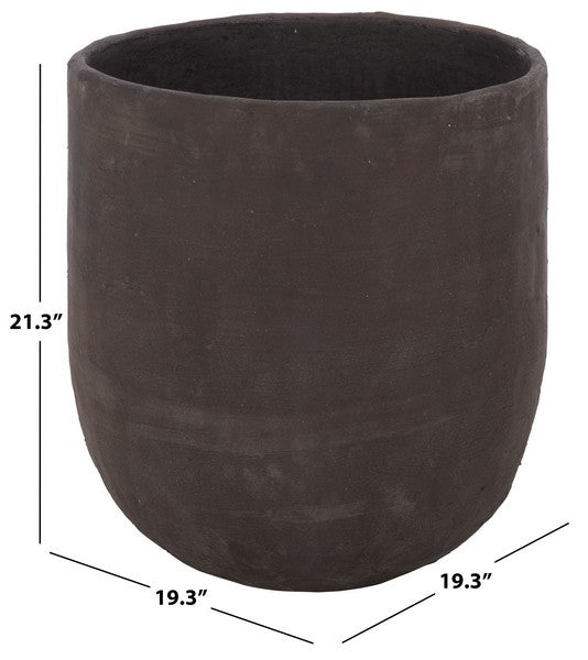 Lauro Cement Bamboo Outdoor Large Planter Pot - Brown
