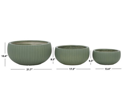 Cimone Fiber Clay Outdoor Planter - Set of 3