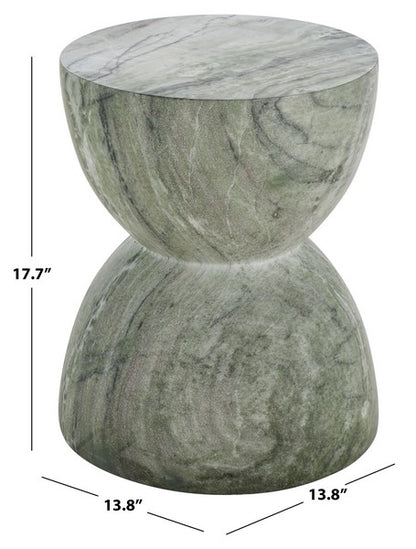 Monterone 18 in. Green Marble Accent Table