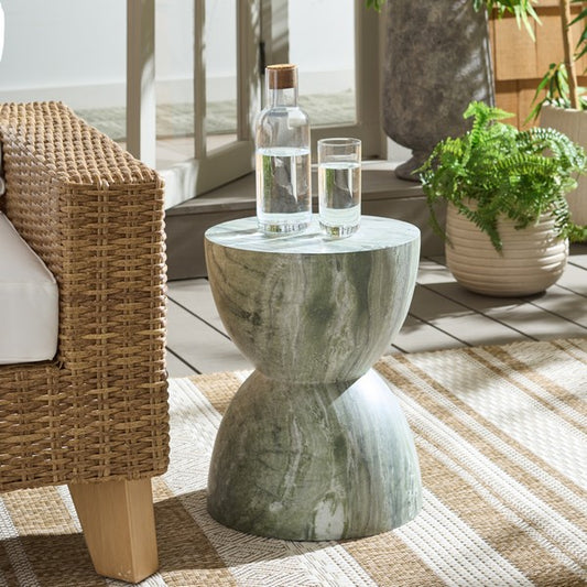 Monterone 18 in. Green Marble Accent Table