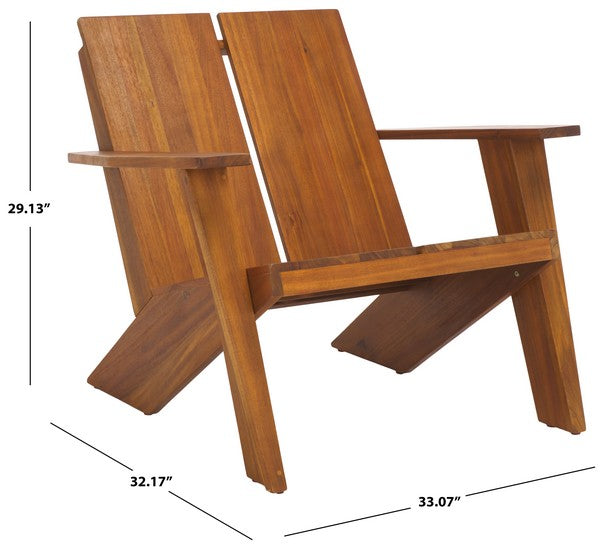 Zimone Acacia Wood Outdoor Accent Chair