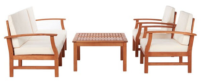 Agnana 4 Piece Eucalyptus Wood Outdoor Living Set