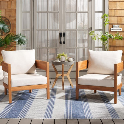 Noha Acacia Outdoor Wood Accent Chair - Set of 2