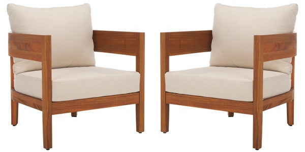 Noha Acacia Outdoor Wood Accent Chair - Set of 2