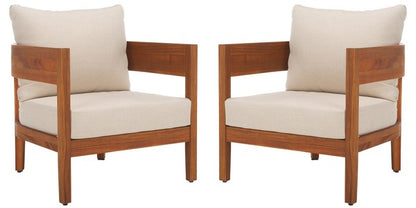 Noha Acacia Outdoor Wood Accent Chair - Set of 2