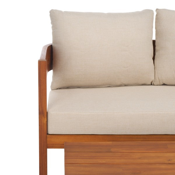 Noha Acacia Wood Outdoor Bench and Coffee Table Set