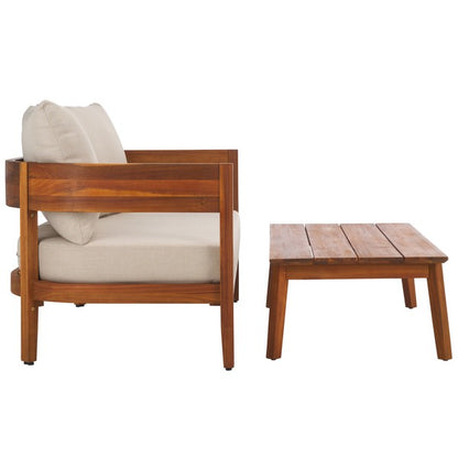 Noha Acacia Wood Outdoor Bench and Coffee Table Set