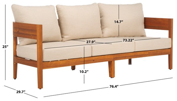 D'elsa 76 in. Acacia Wood Outdoor Sofa