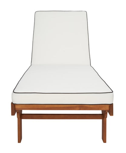Baldi 80 in. Acacia Wood Outdoor Lounge Chair - Beige