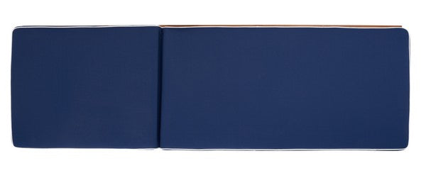 Baldi 80 in. Acacia Wood Outdoor Lounge Chair - Navy
