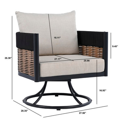 Zevio Swivel Outdoor Accent Chair