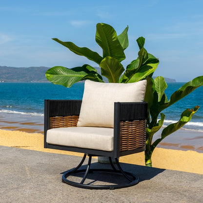 Zevio Swivel Outdoor Accent Chair