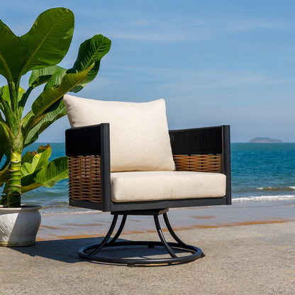 Zevio Swivel Outdoor Accent Chair