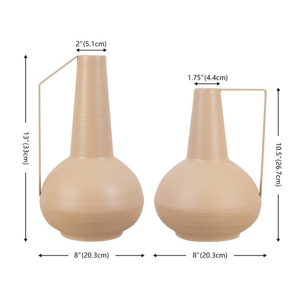 Bolzano Beige Iron Vase - Set of 2