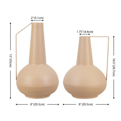 Bolzano Beige Iron Vase - Set of 2