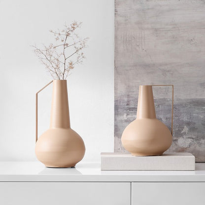 Bolzano Beige Iron Vase - Set of 2