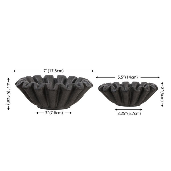 Bircolovo Ruffle Resin Bowl - Set of 2