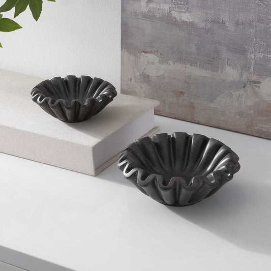 Bircolovo Ruffle Resin Bowl - Set of 2