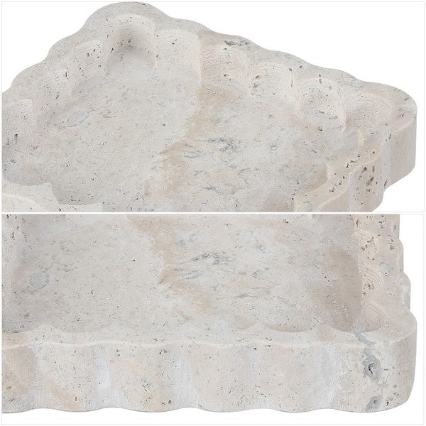 Pietra Scalloped Edges Marble Tray