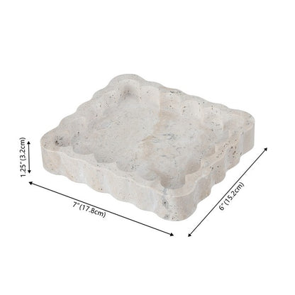 Pietra Scalloped Edges Marble Tray