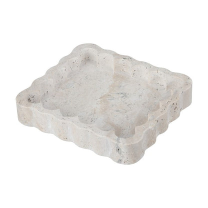 Pietra Scalloped Edges Marble Tray