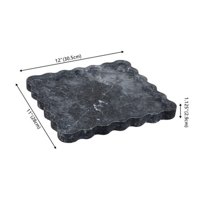 Povo Scalloped Edges Marble Tray