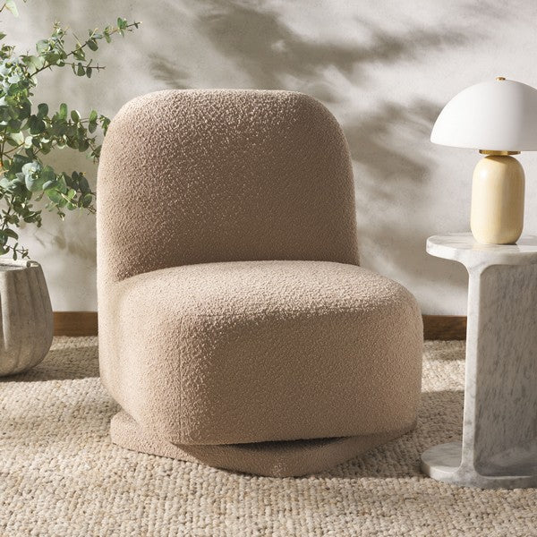 Miniere Boucle Swivel Accent Chair