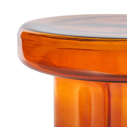 Muggio 18 in. Glass Accent Table - Orange