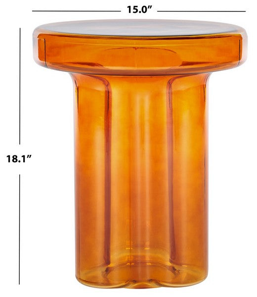 Muggio 18 in. Glass Accent Table - Orange