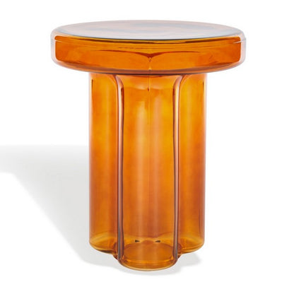 Muggio 18 in. Glass Accent Table - Orange