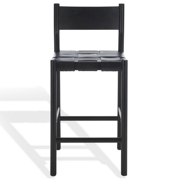 Mameli Woven Leather Counter Stool