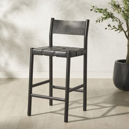 Mameli Woven Leather Counter Stool