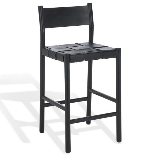 Mameli Woven Leather Counter Stool
