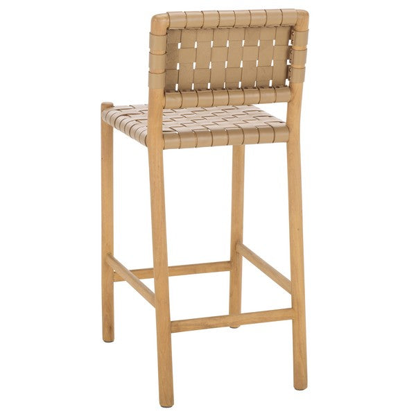 Prazzo Woven Leather Counter Stool