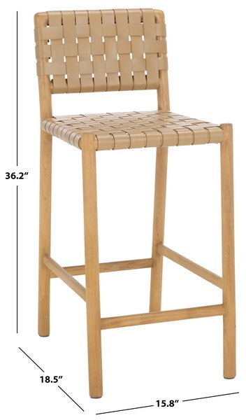 Prazzo Woven Leather Counter Stool