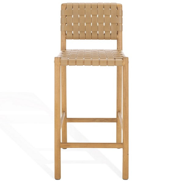 Prazzo Woven Leather Counter Stool