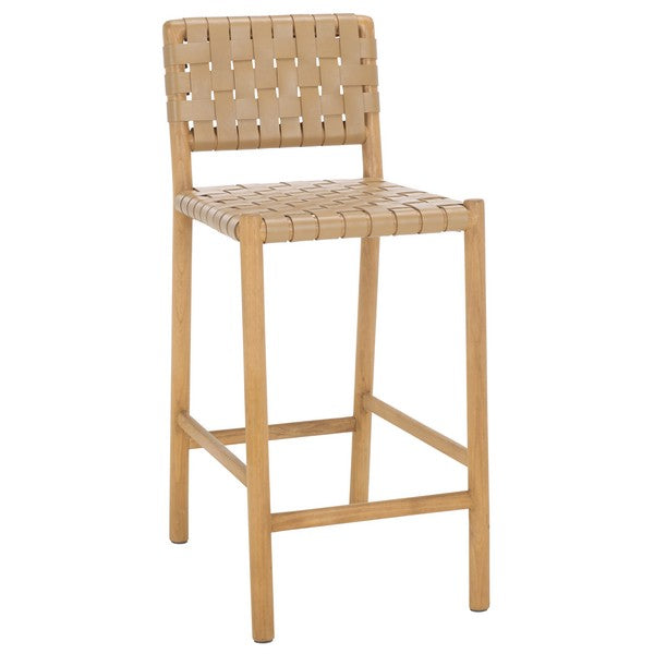 Prazzo Woven Leather Counter Stool