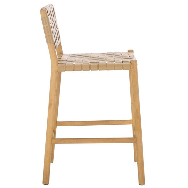 Prazzo Woven Leather Counter Stool