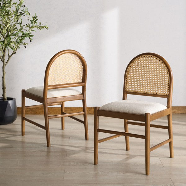 Ginosa Rattan and Leather Dining Chair - Set of 2