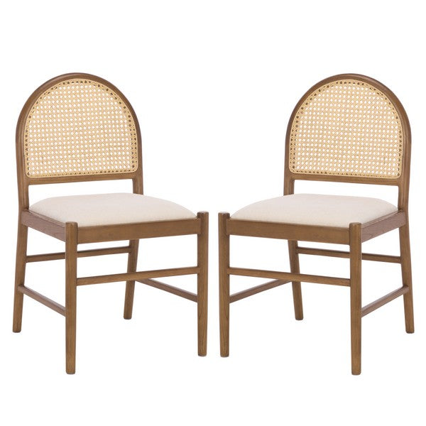 Ginosa Rattan and Leather Dining Chair - Set of 2