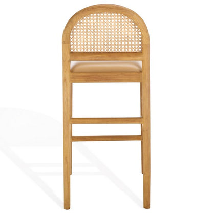 Galilea Rattan and Leather Counter Stool