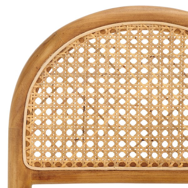 Galilea Rattan and Leather Counter Stool