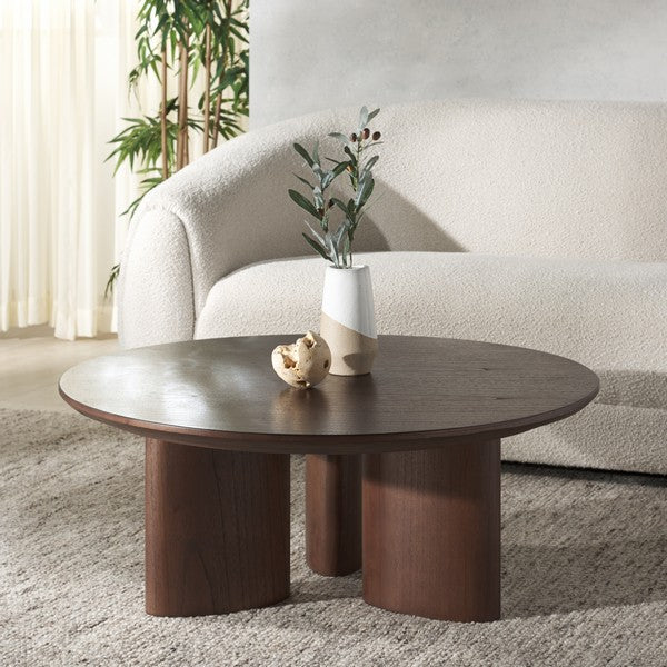 Borsano 38 in. Rubber Wood Coffee Table