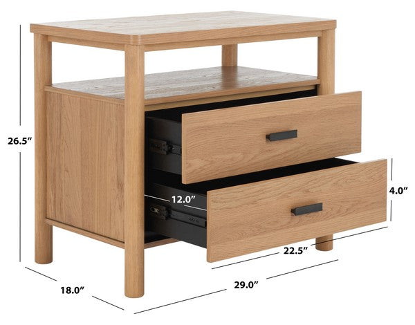 Bordonaro 29 in. Oak Veneer Nightstand