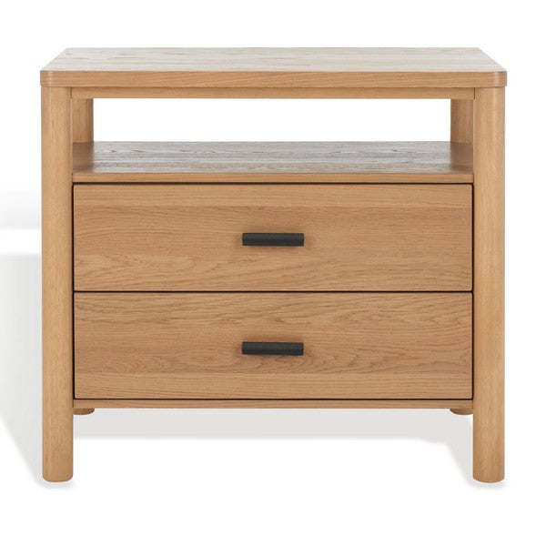 Bordonaro 29 in. Oak Veneer Nightstand